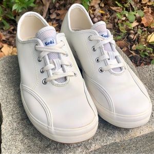 Keds White Leather Lace Up Sneakers Size 7